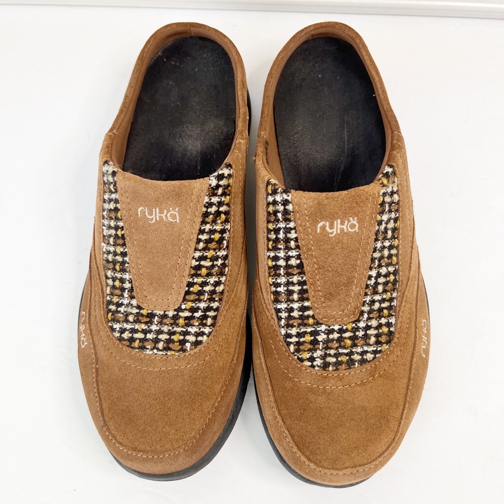 Ryka Slip on Mule Suede Leather Casual Loafer Shoes Size 7.5